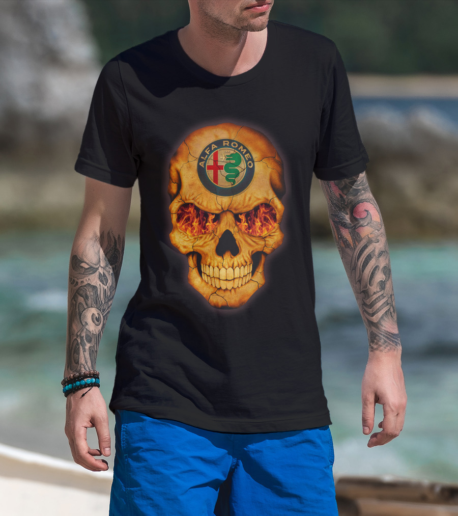 Alfa Romeo Flaming Skull T-Shirt