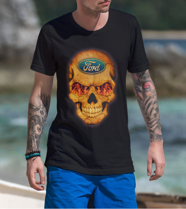 Ford Skull Flaming Eyes T-Shirt