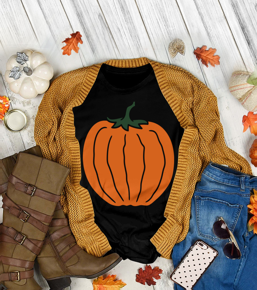 Round Pumpkin Halloween Fruit Tomato Delicio T-Shirt
