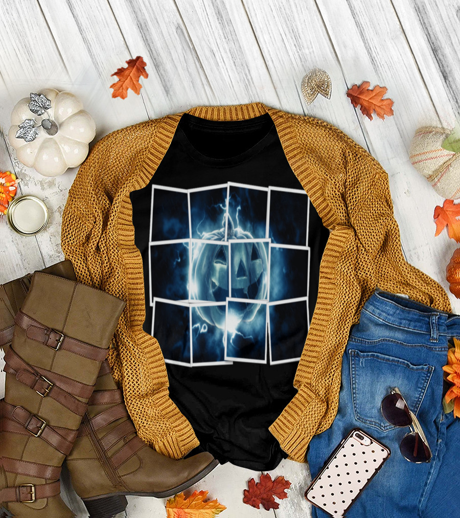 Halloween Party Pumpkin Horror Electric Storm T-Shirt