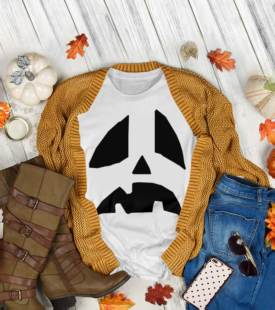 Pumpkin Halloween Face Cute Kids Fun Funny Spooky Jack-O'-Lantern T-Shirt