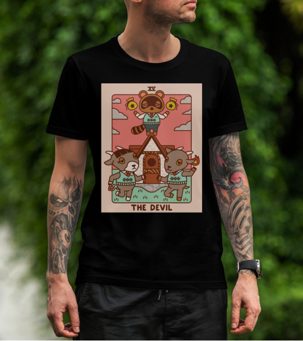 Animal Crossing Tarot Card XV The Devil Tom Nook T-Shirt