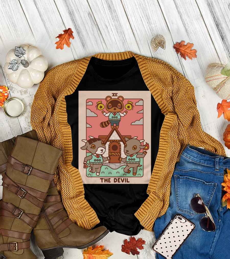 Animal Crossing Tarot Card XV The Devil Tom Nook T-Shirt