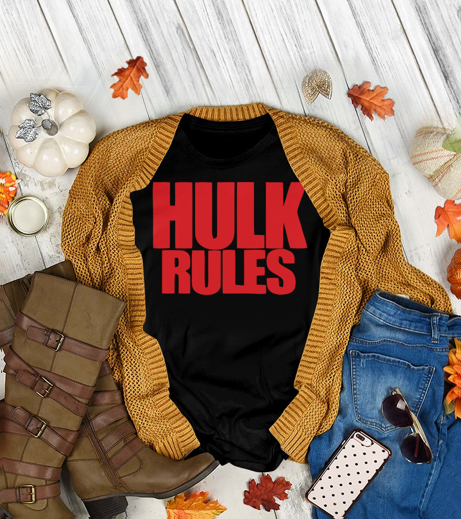 Hulk Rules Red Block Letters T-Shirt