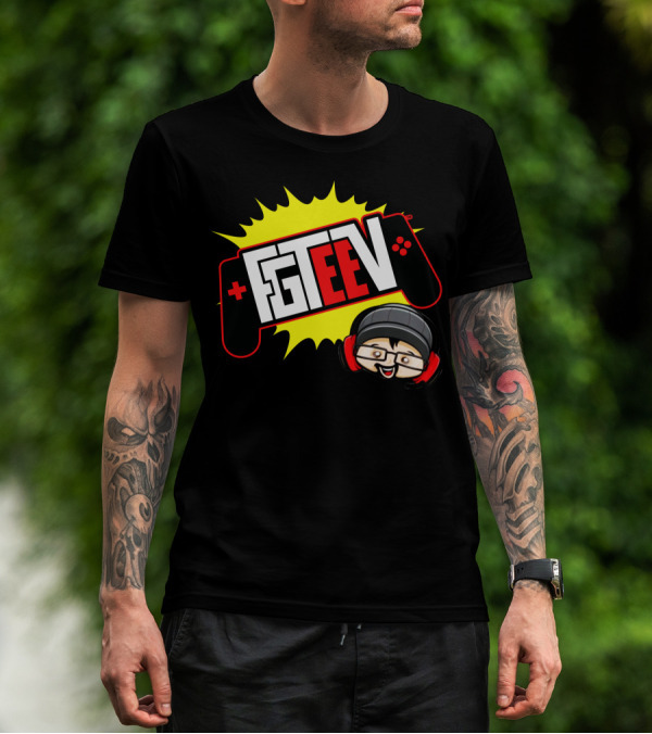 FGTEEV Merch Gaming Controller Logo Black Beanie Headphones T-Shirt