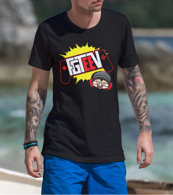 FGTEEV Merch Gaming Controller Logo Black Beanie Headphones T-Shirt