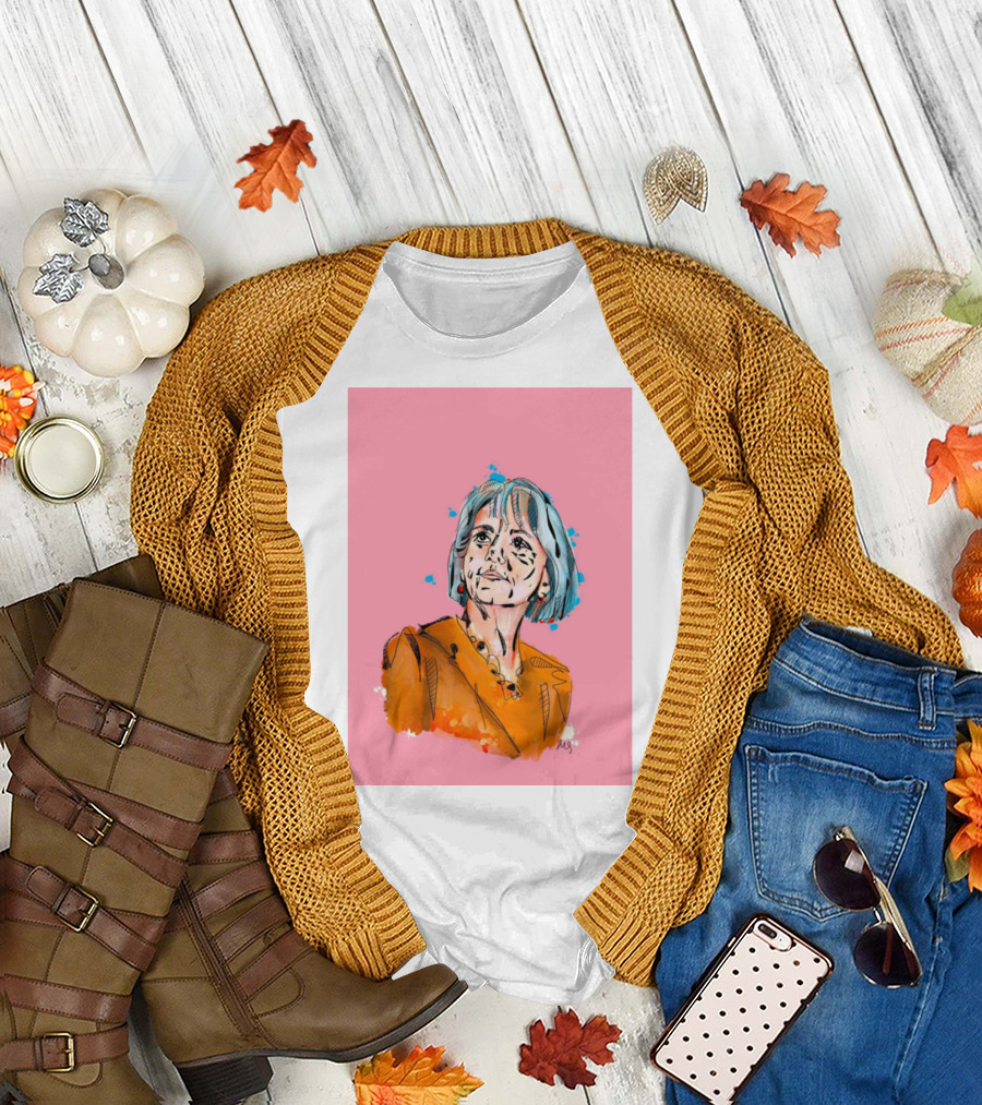 Bonnie Henry Vibrant Portrait on Pink Background T-Shirt