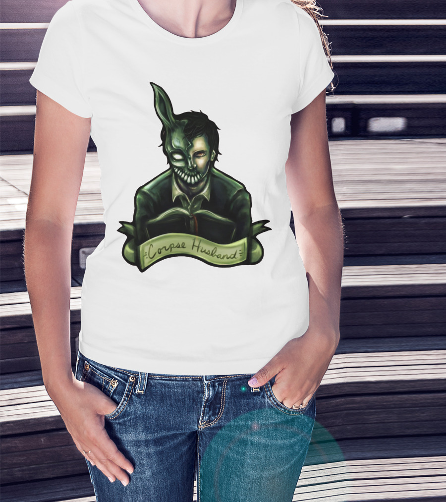 Corpse Husband Half-Mask Grim Monocle Banner T-Shirt