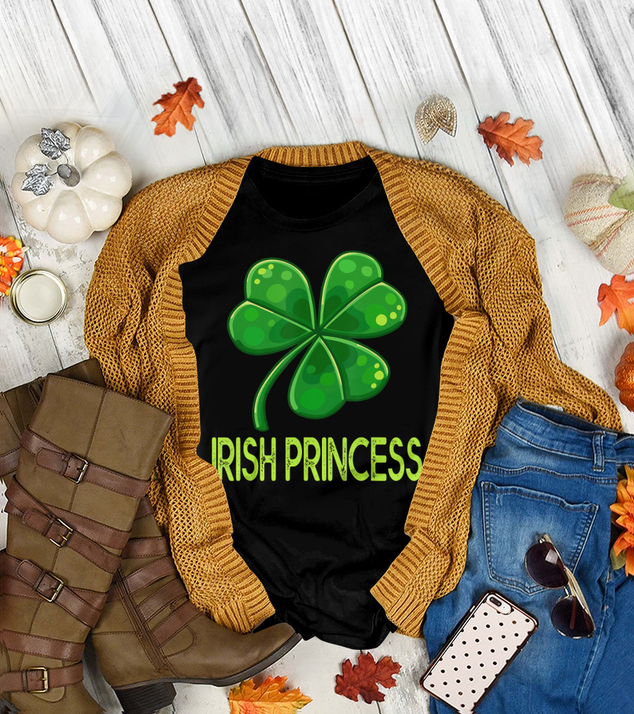 Irish Princess Shamrock Four Leaf Clover T-Shirt