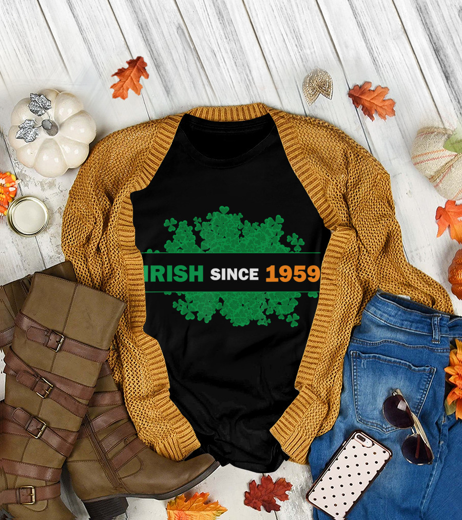 Irish Since 1959 Shamrocks 61st Birthday T-Shirt