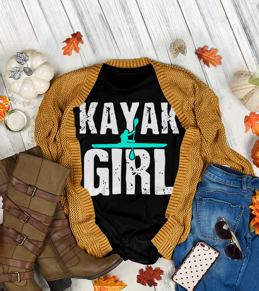 Kayak Girl Kayaking Boating Water Adventure T-Shirt