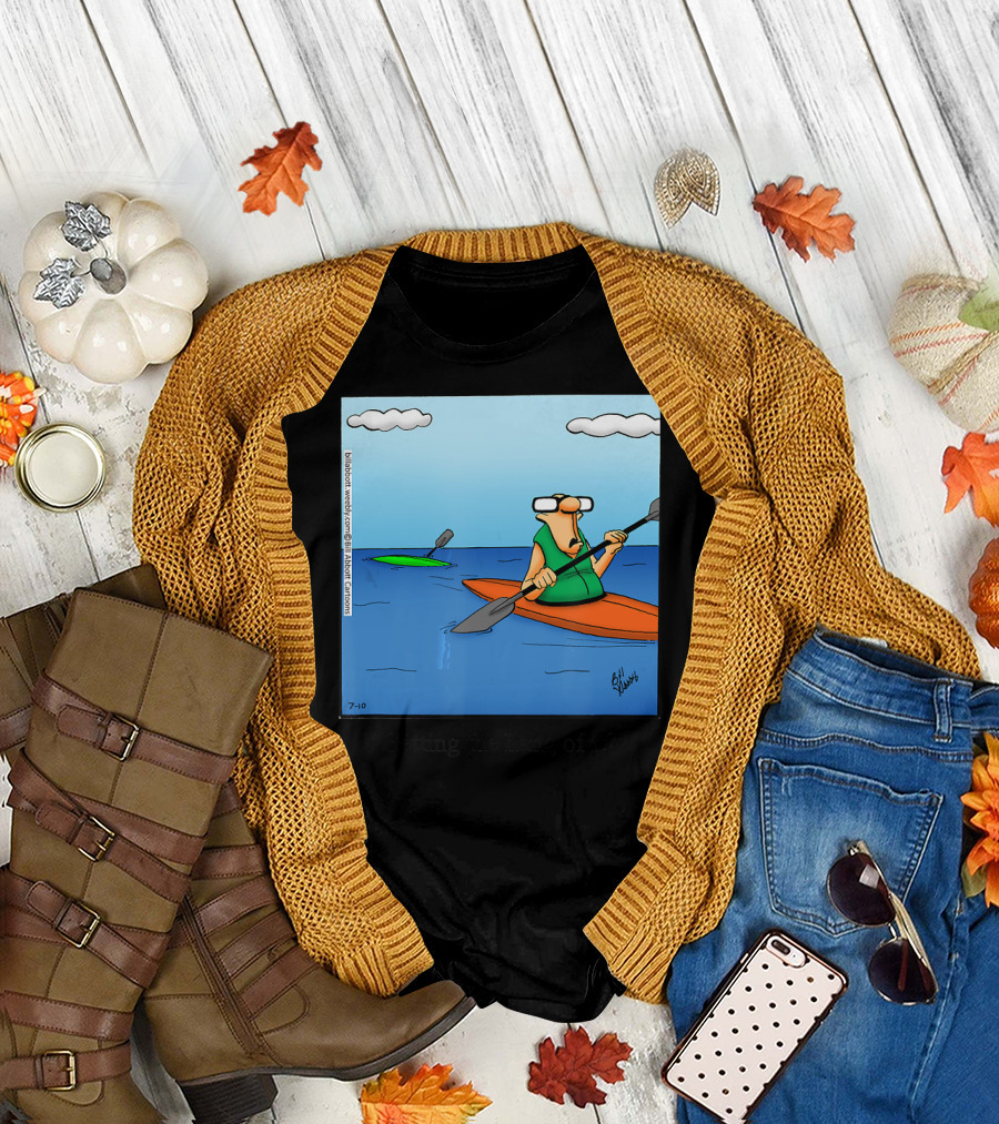 Getting the Hang of It Kayaking Humor Cartoon Spectickles T-Shirt