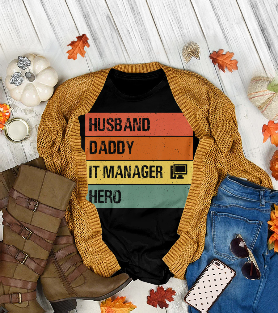 Husband Daddy IT Manager Hero Computer T-Shirt