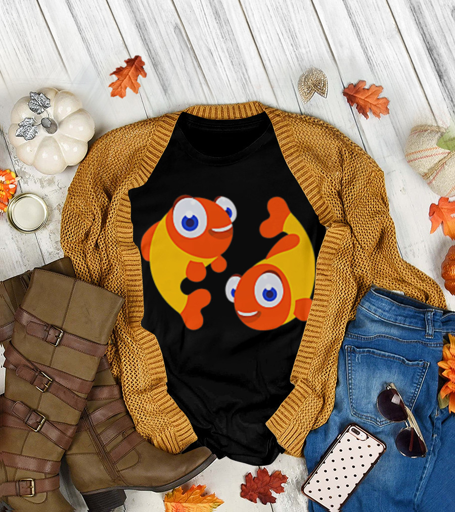 Pal Fish Colorful Small Double Fish Design Choose Your Color T-Shirt