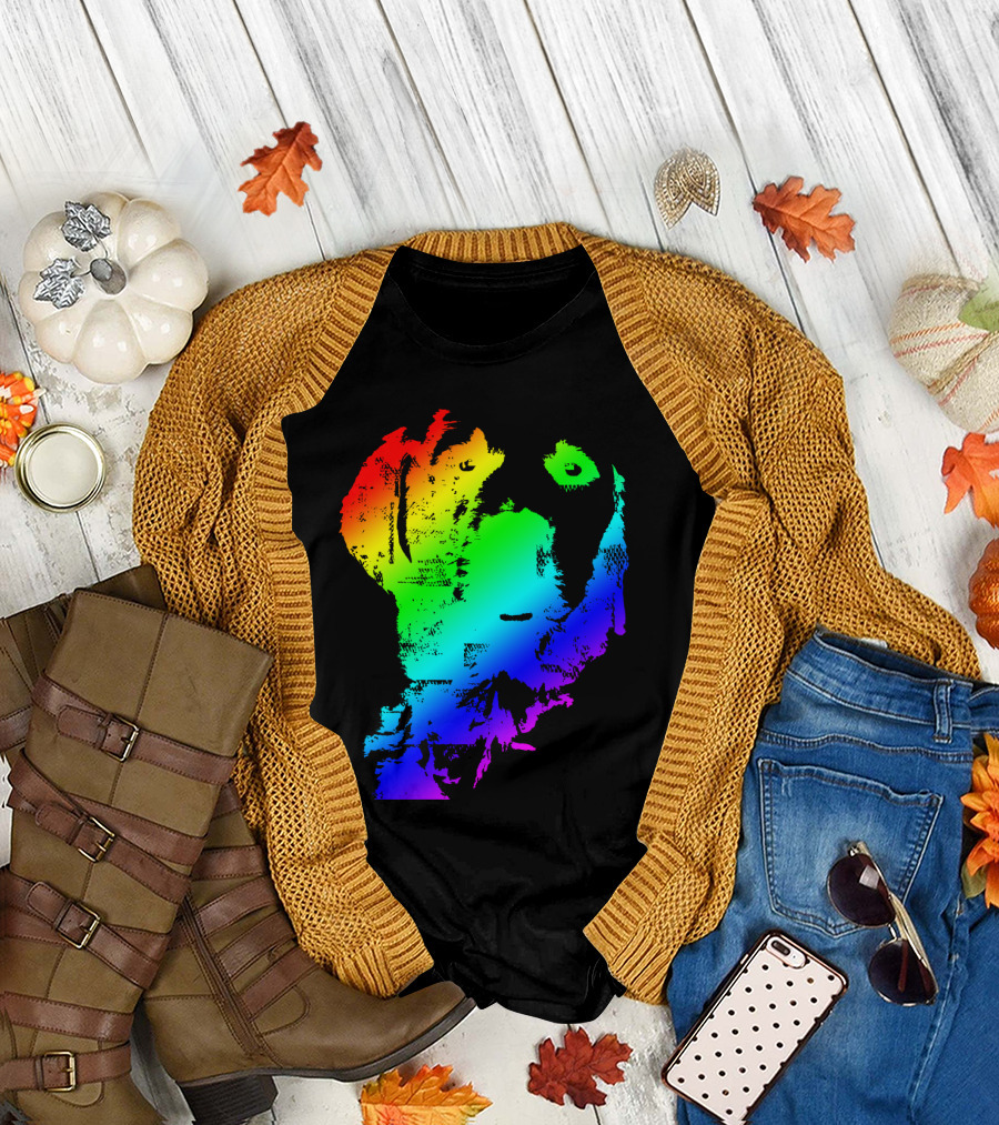 Rainbow Golden Retriever Colorful T-Shirt