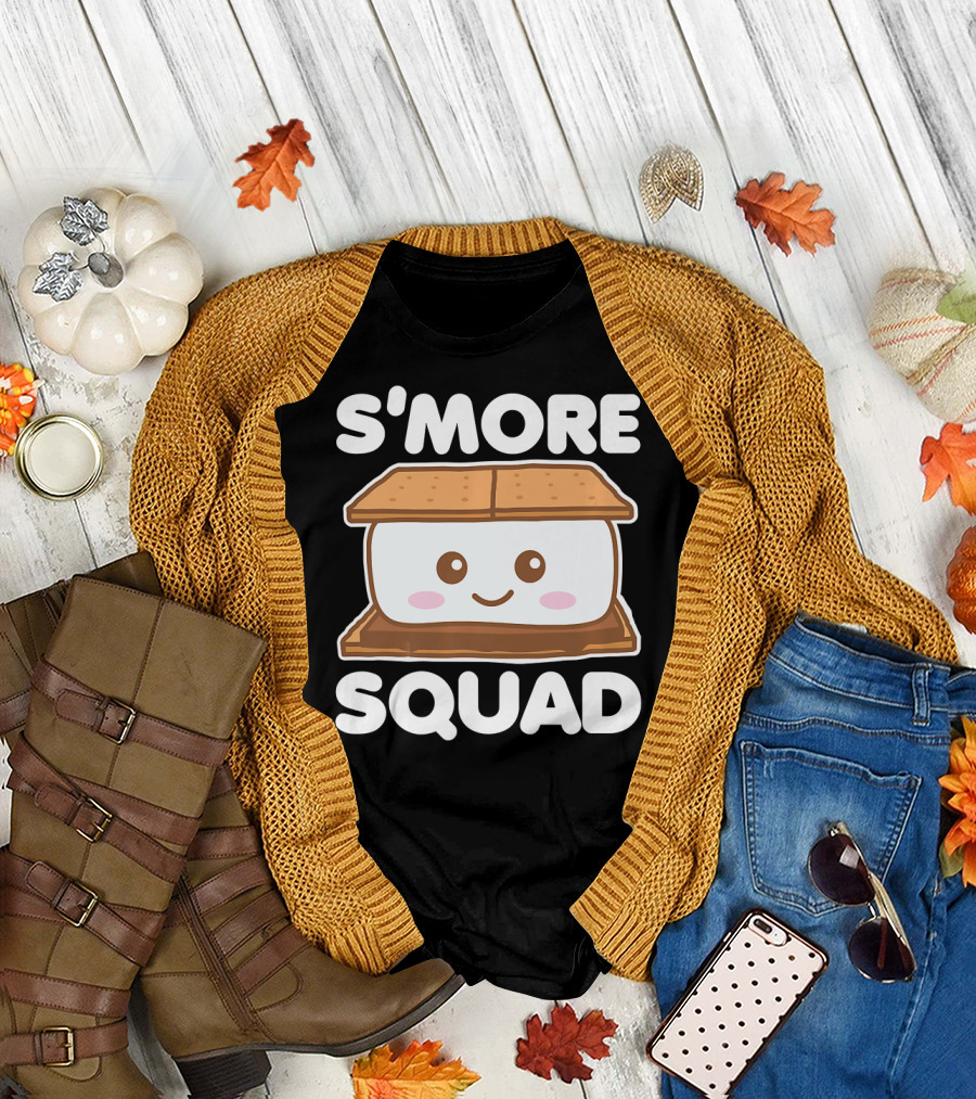 S'more Squad Funny Camping Group Marshmallow Treat T-Shirt