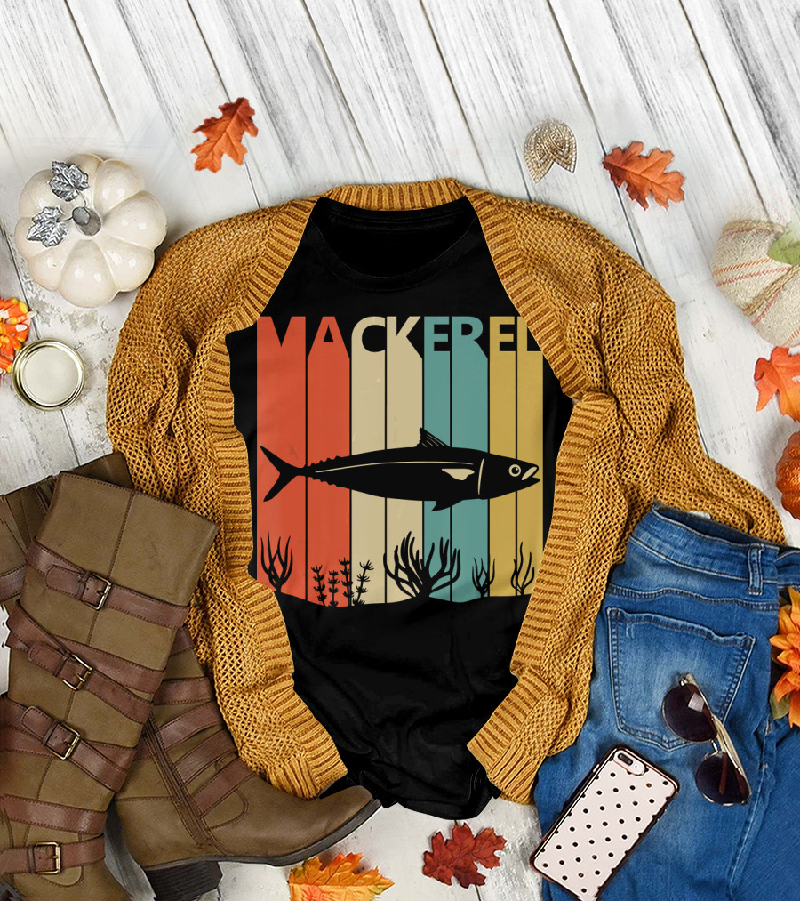 Mackerel Vintage Wild Animal Retro Stripes T-Shirt