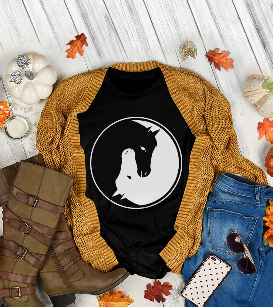 Yin and Yang Horse Circle Symbol for Every Horse T-Shirt