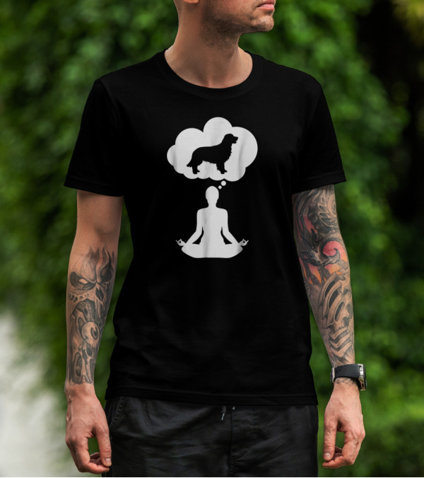 Yoga Meditation Inner Peace Thinking Of Dog In Thought Bubble T-Shirt