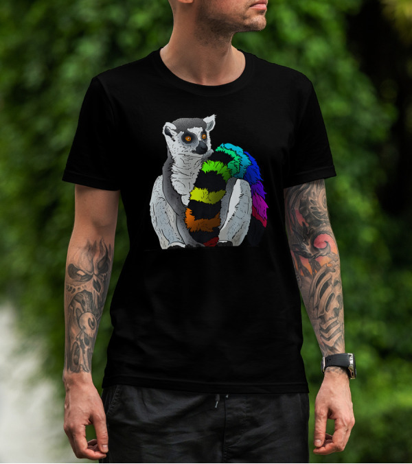 Cool Colorful Lemur Tail Fantasy T-Shirt
