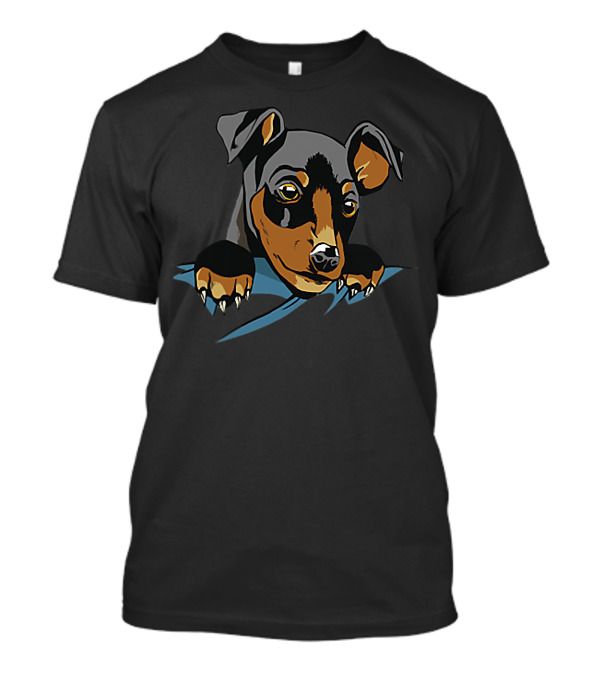 Doberman Pinscher In Pocket Doberman Lover Paw Peeking T-Shirt