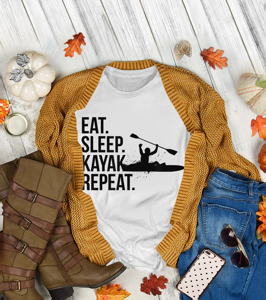 Eat Sleep Kayak Repeat T-Shirt