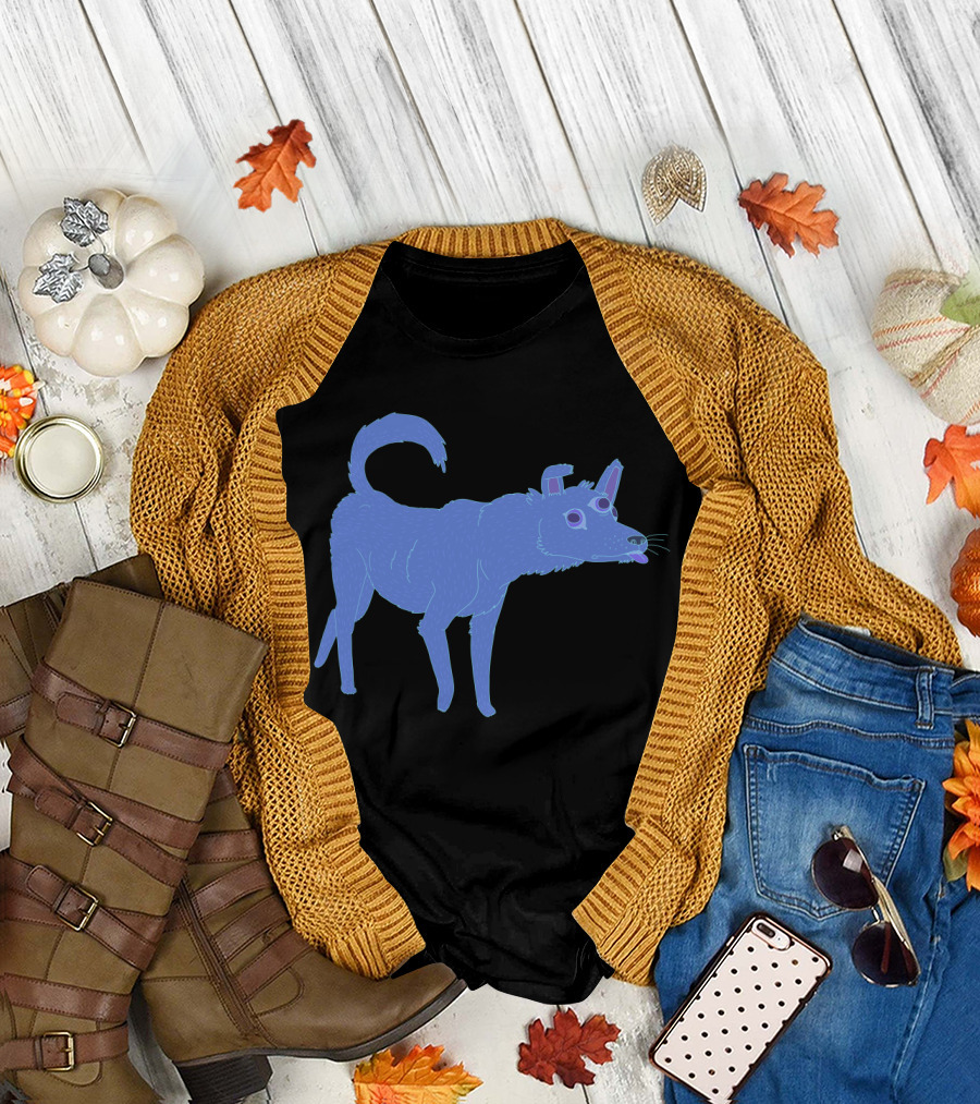 Neon Blue Spirit Dog T-Shirt