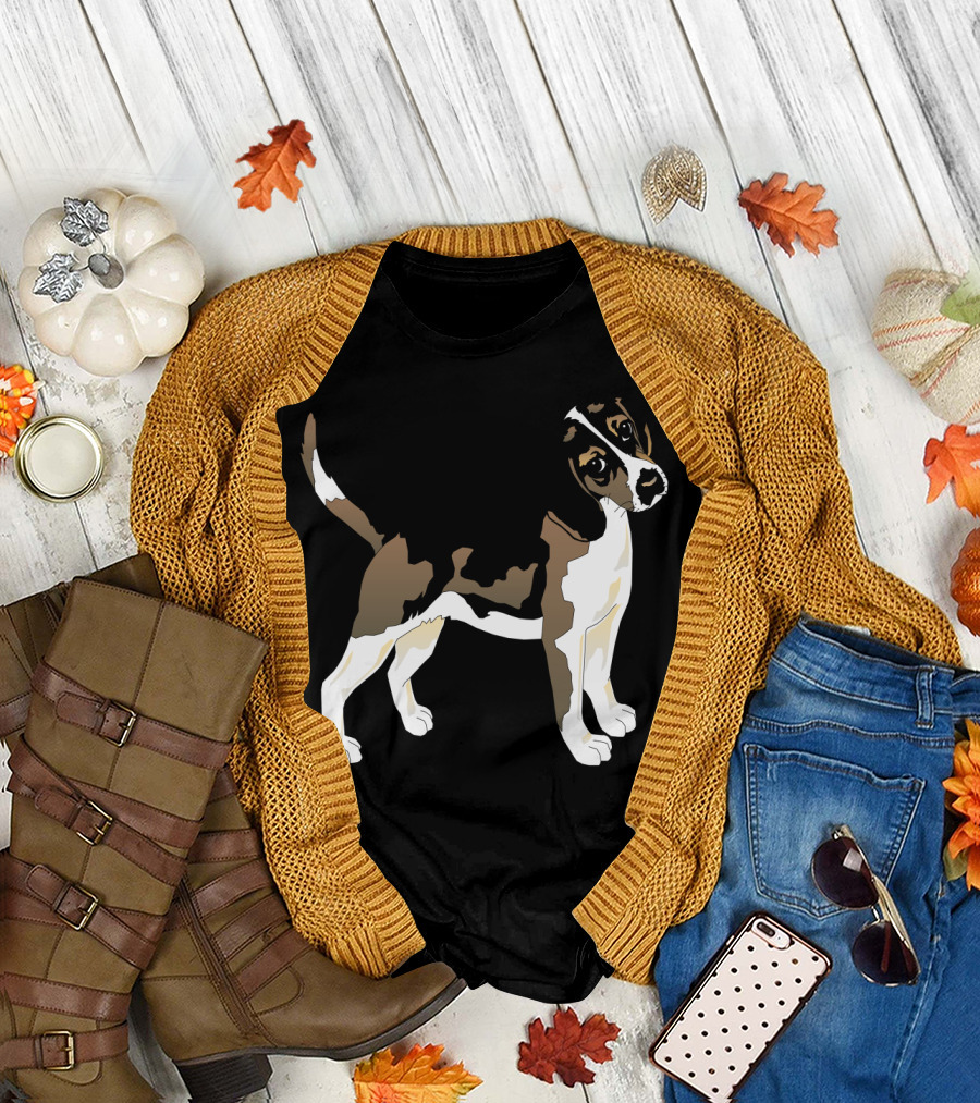 Black White Dog Beagle Pet Animal T-Shirt