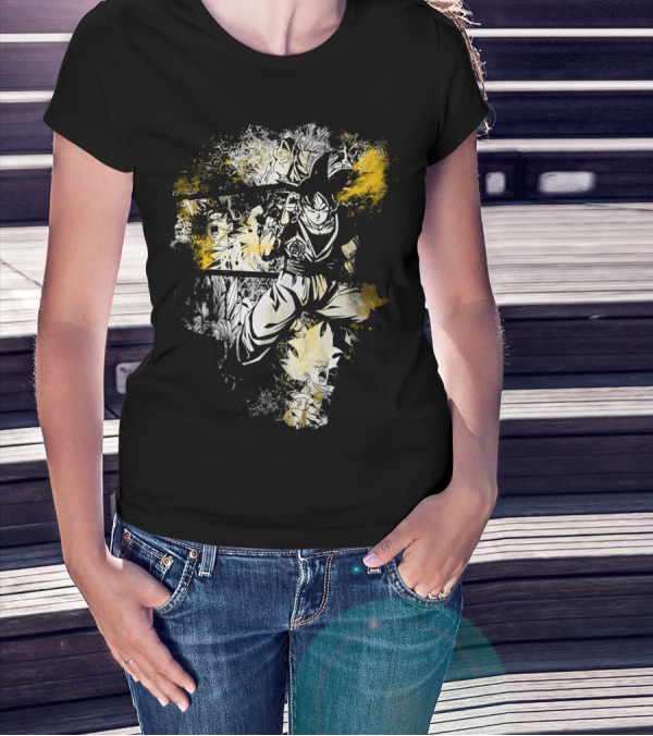 Grunge Instinct Goku Super Saiyan Yellow And Black Elements T-Shirt