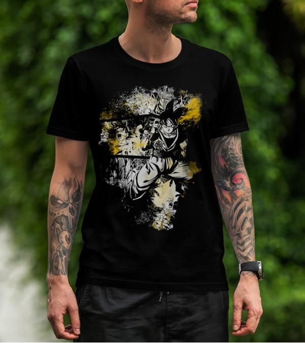 Grunge Instinct Goku Super Saiyan Yellow And Black Elements T-Shirt