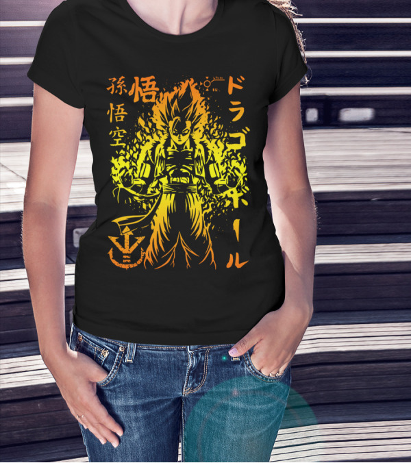 Dragon Ball Goku Super Saiyan Japanese Kanji T-Shirt