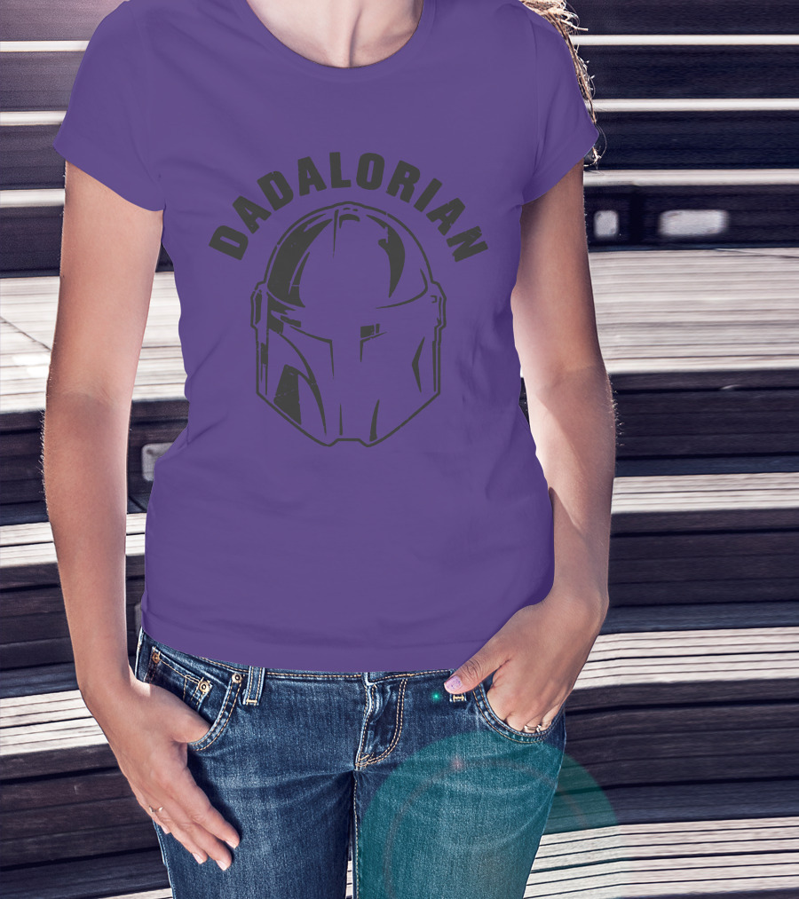Dadalorian Funny Family Daddy Lover Father's Day Mandalorian Helmet T-Shirt