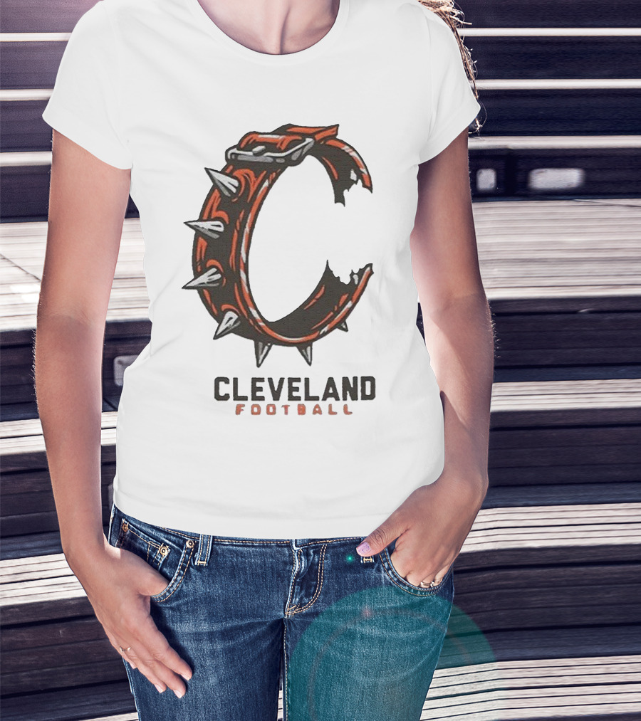 Cleveland Football Spiked Collar C T-Shirt