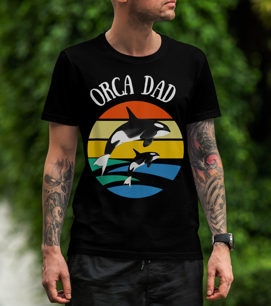 Orca Dad Vintage Sunset 80s T-Shirt