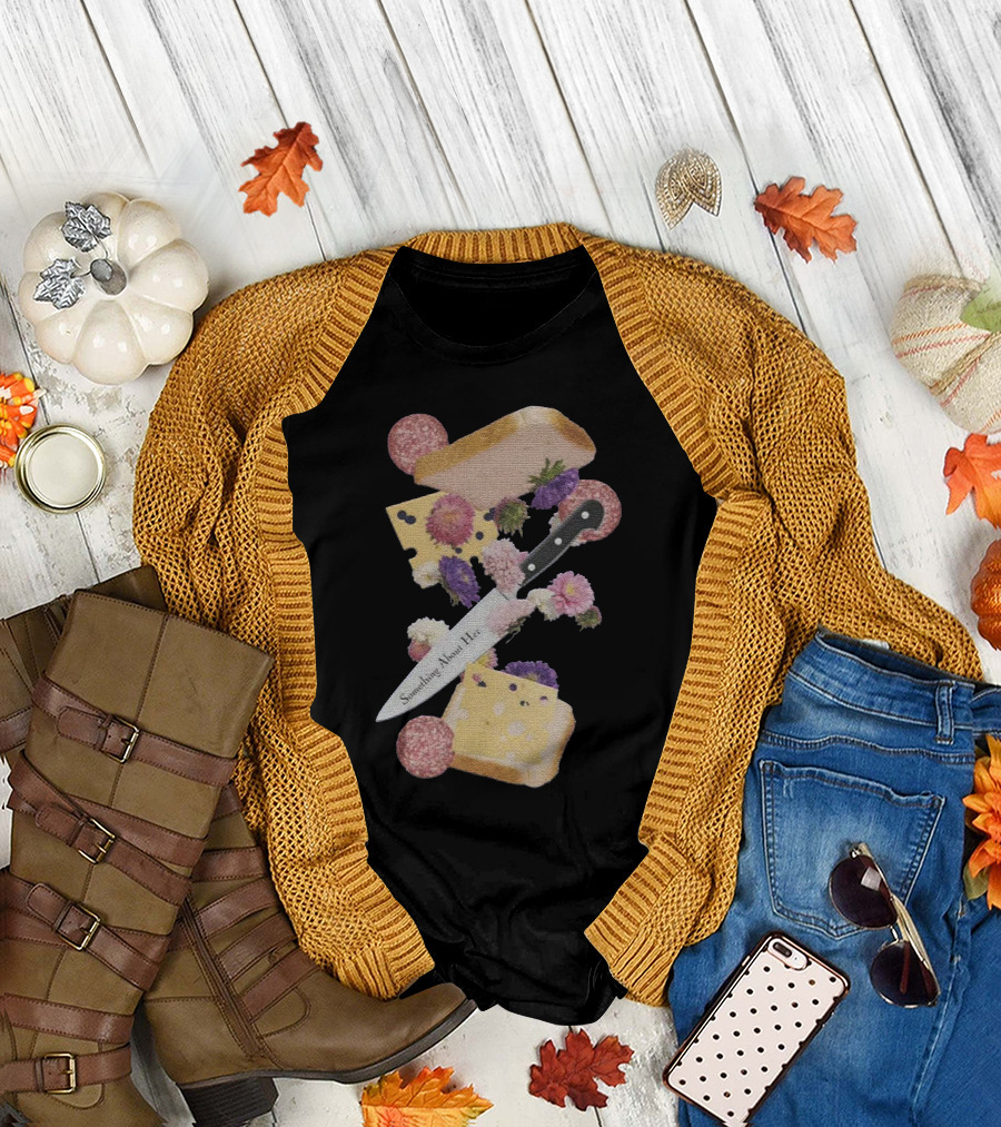 Something About Her Floral Cheese and Bread T-Shirt
