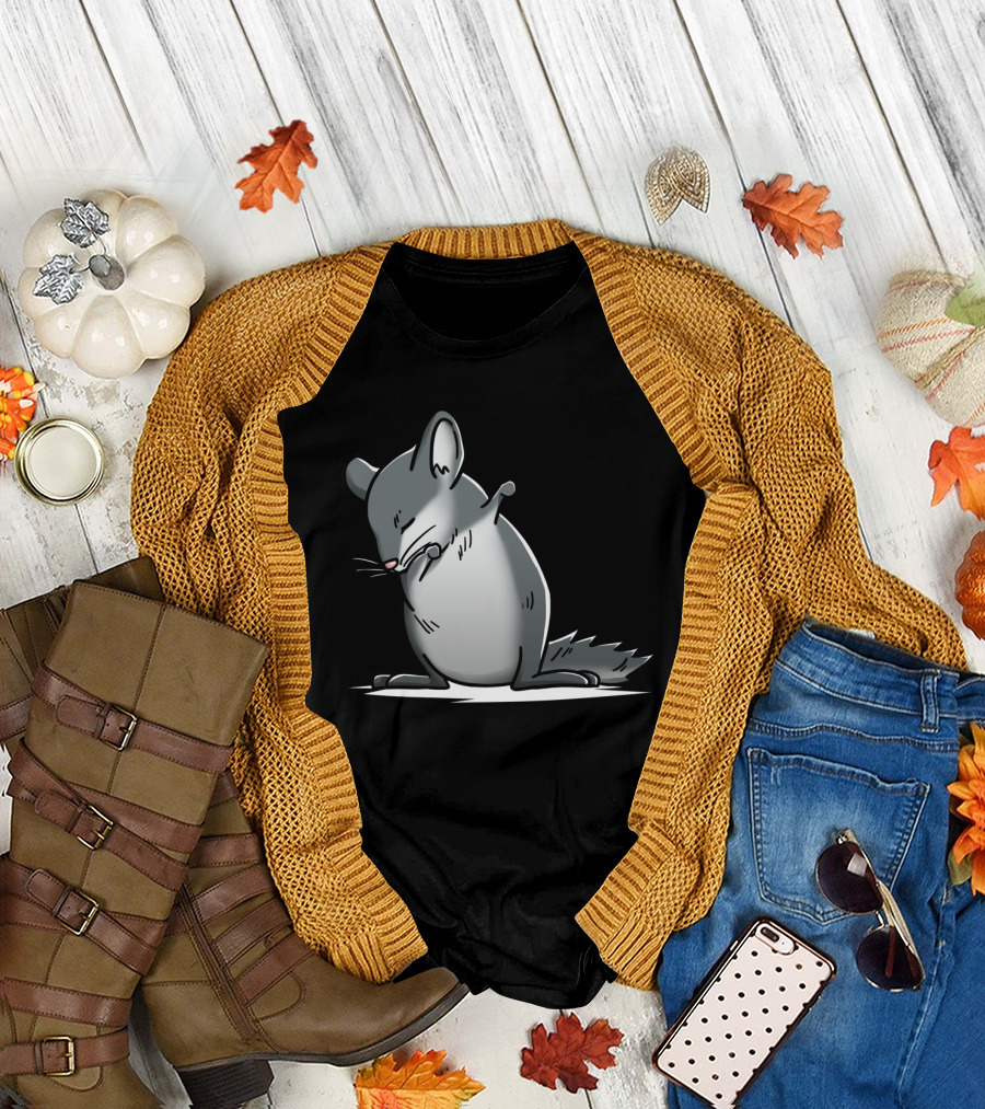 Dabbing Chinchilla Dab Dance Move Fun Graphic Animal Pose T-Shirt