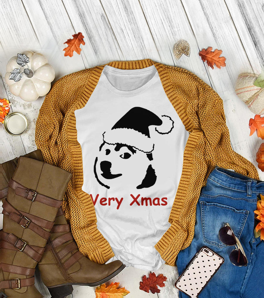 Doge Doggo Very Xmas Santa Hat Dog Christmas T-Shirt
