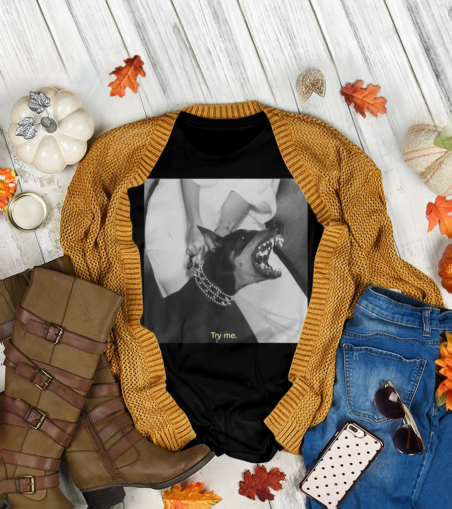 Angry Doberman Try Me Fierce Look T-Shirt