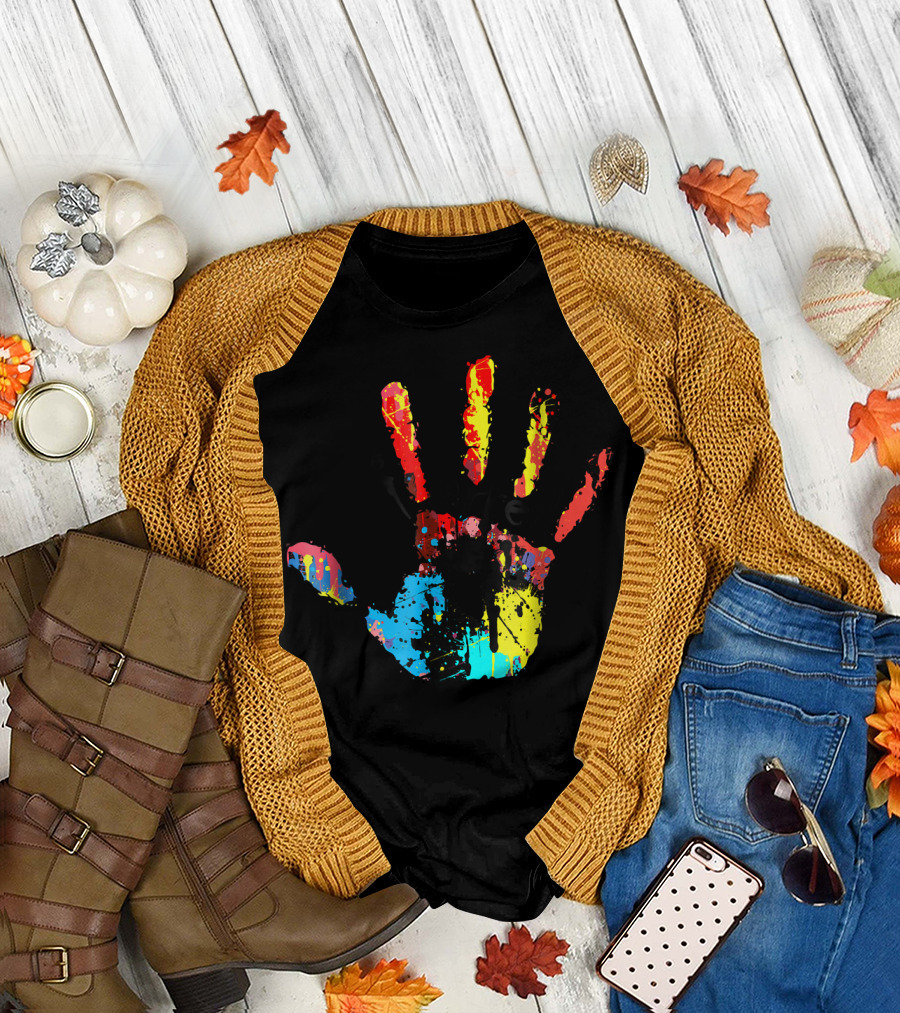 Artisan Teacher I Arted Colorful Handprint T-Shirt