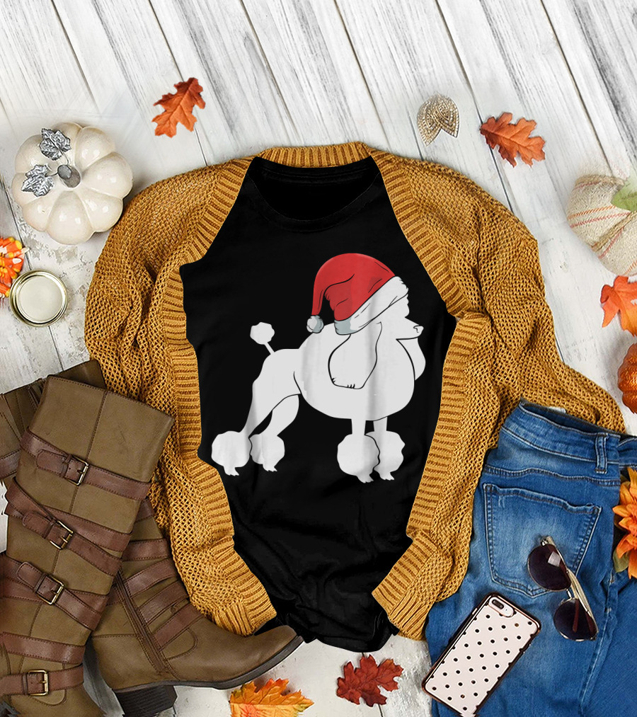 Best Christmas For Poodle Do Santa Hat Poodle T-Shirt