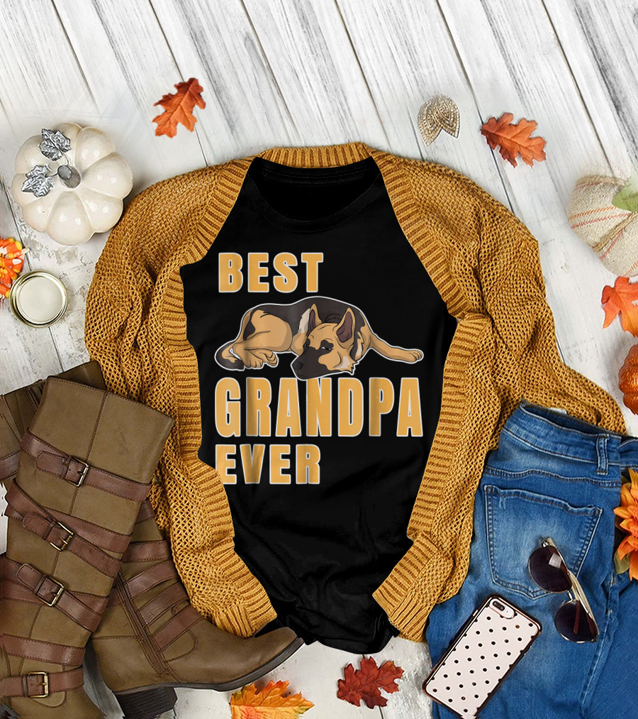 Best Grandpa Ever German Shepherd Dog T-Shirt