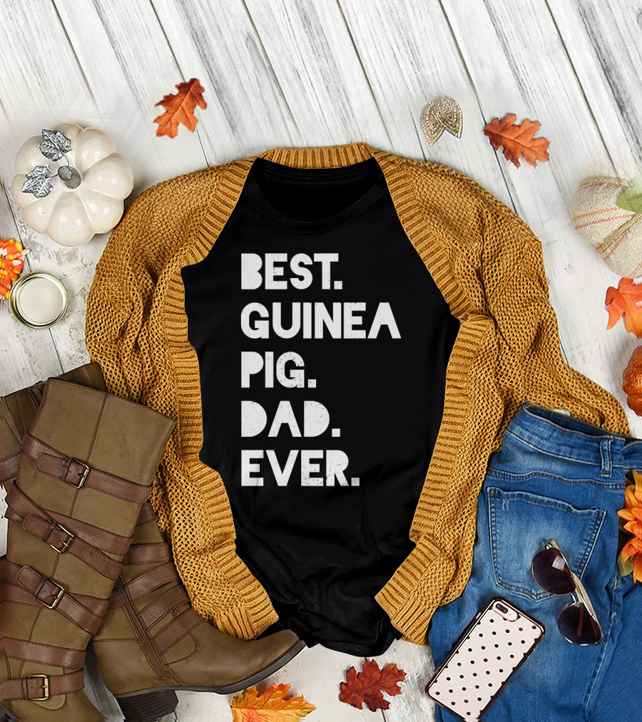 Best Guinea Pig Dad Ever Funny Mens White T-Shirt