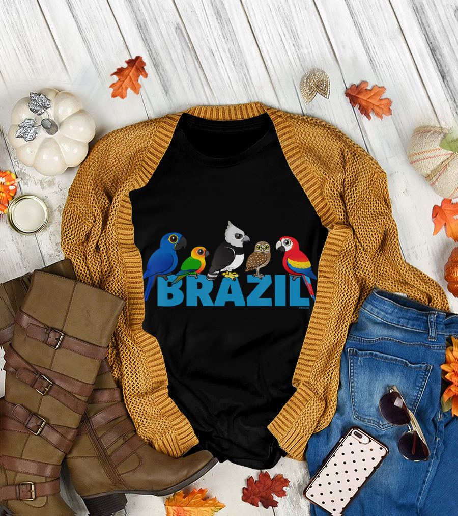 Birdorable Brazil Birds Cartoon Characters T-Shirt