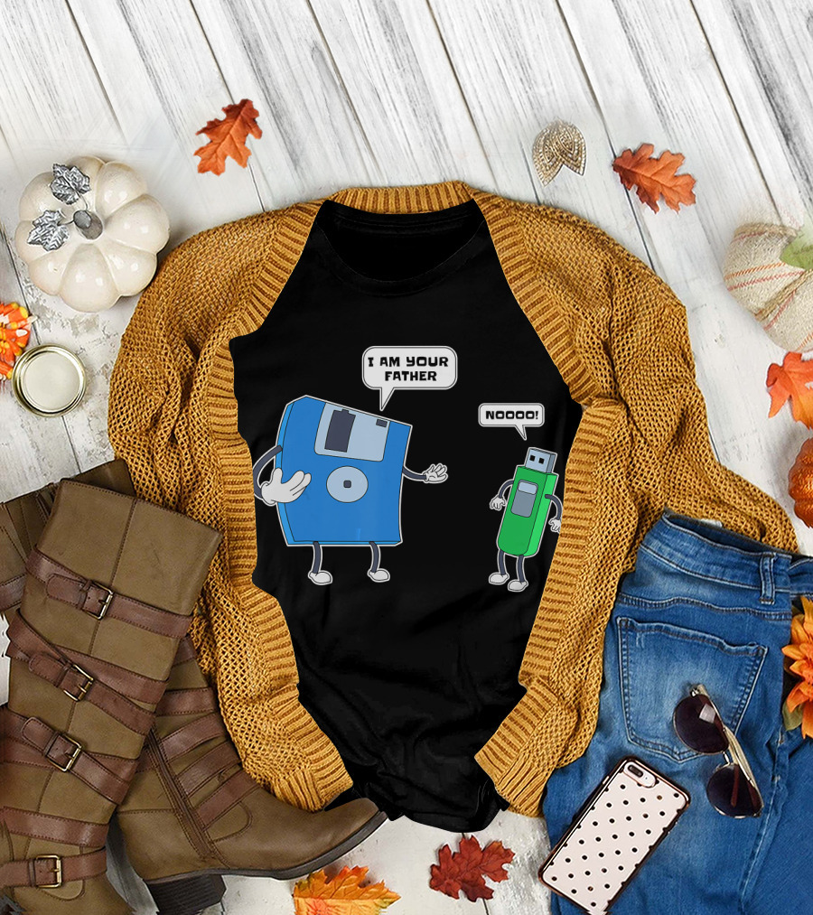 I Am Your Father Noooo Floppy Disk USB Stick Computer Engineering T-Shirt