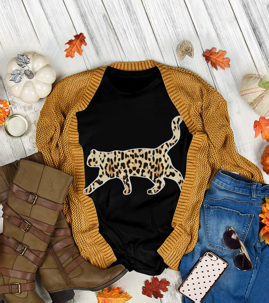 Cool Cheetah Leopard Animal Print Cat T-Shirt