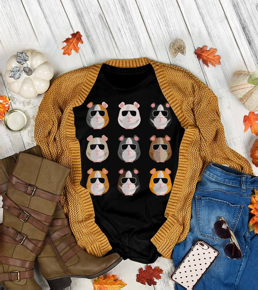 Guinea Pigs with Sunglasses Cool Pets Small T-Shirt