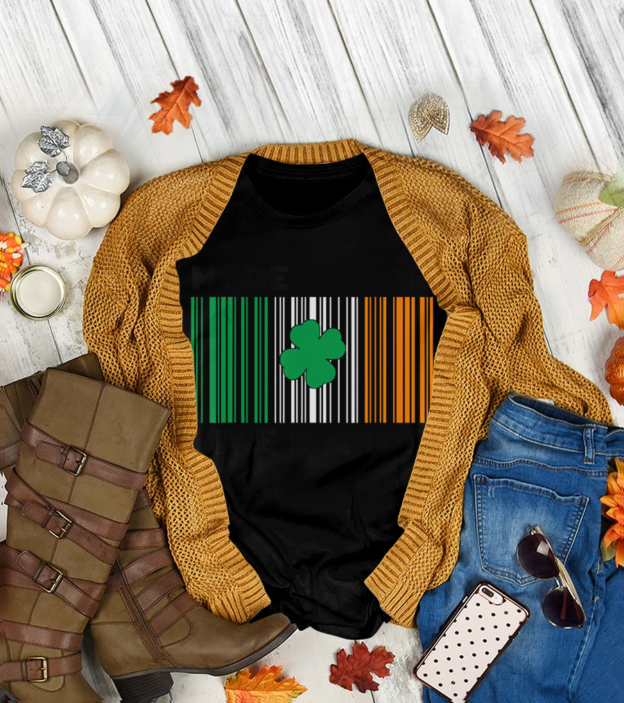 Made in Ireland Shamrock Barcode T-Shirt