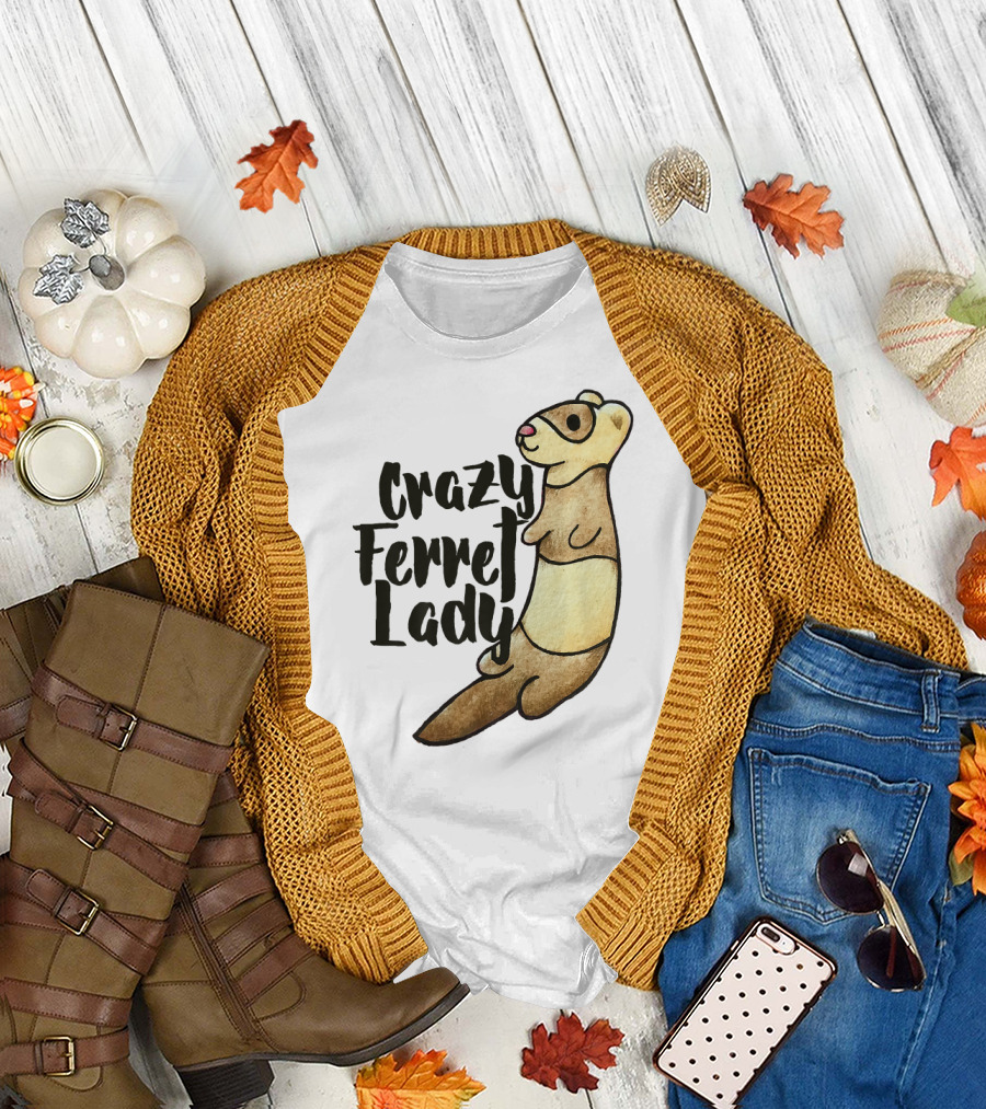 Crazy Ferret Lady T-Shirt
