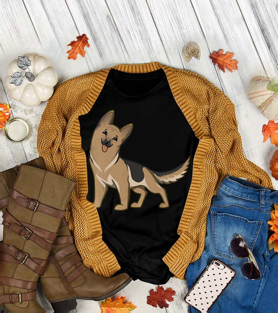 Cute German Shepherd Funny Handsome Puppy Dog T-Shirt