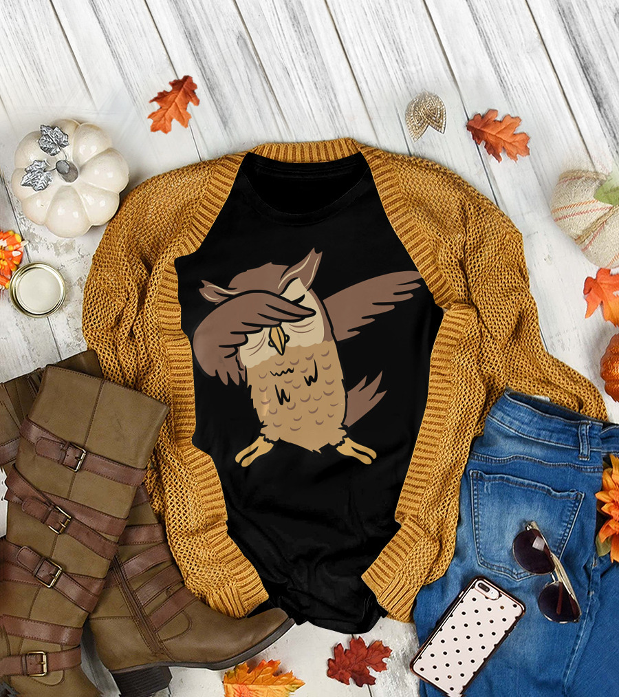Funny Dabbing Owl Dab Dance Animal T-Shirt